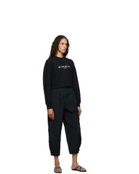 Givenchy Black Paris Logo Cropped Sweatshirt