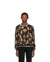 Dolce and Gabbana Black Sacred Heart Sweatshirt