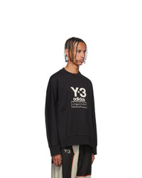 Y-3 Black Stacked Logo Sweatshirt