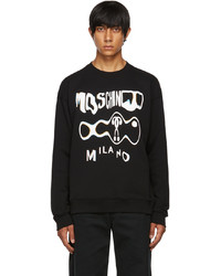 Moschino Black Warped Glitch Logo Sweatshirt