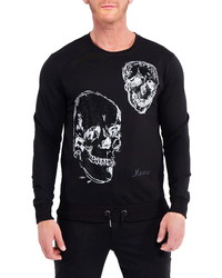 Maceoo Double Skull Graphic Sweater
