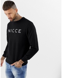 Nicce London Nicce Sweatshirt In Black With Reflective Logo