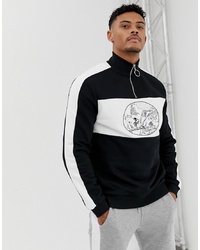 ASOS DESIGN Sweatshirt With Embroidery In Black