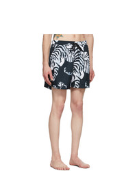 DOUBLE RAINBOUU Black And White Nightcrawler Swim Shorts