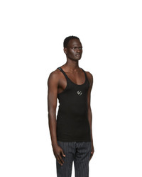 Dolce and Gabbana Black Embroidred Logo Tank Top