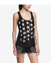 Express Lace Back Graphic Tank Sequins And Stars