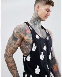 ASOS DESIGN Mickey Dropped Armhole Vest With Thumbs Up Print
