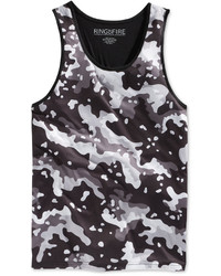Ring Of Fire Black And White Camouflage Print Tank