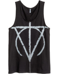 H&M Tank Top With Printed Design Gray