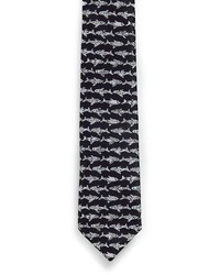 Topman Black And White Shark Print Tie