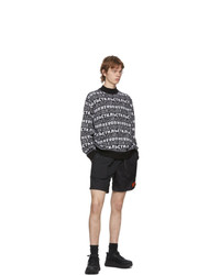 Heron Preston Black And White Jacquard Logo Turtleneck