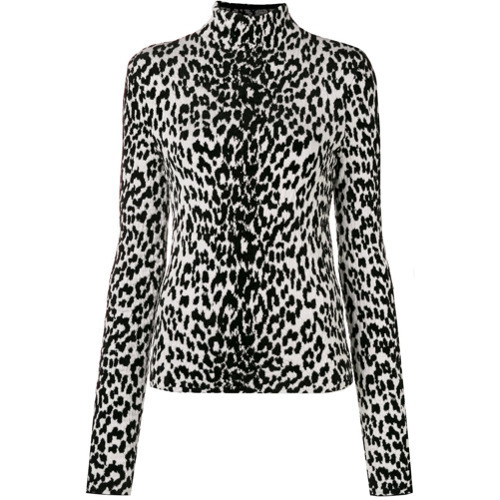 Leopard print hot sale turtleneck sweater