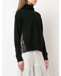 Sacai Pleated Printed Back Turtleneck Sweater
