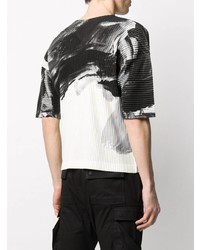 Homme Plissé Issey Miyake Abstract Print Ribbed T Shirt