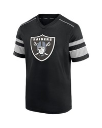 FANATICS Branded Black Las Vegas Raiders Textured Hashmark V Neck T Shirt