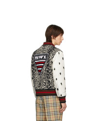 Burberry Black And White Padfield Bomber Jacket