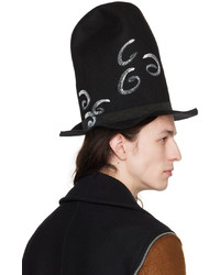 Comme Des Garcons Homme Plus Black Printed Structured Hat