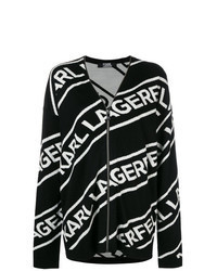 Black and White Print Zip Sweater