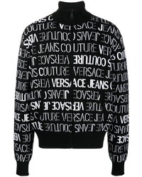 VERSACE JEANS COUTURE All Over Logo Print Zipped Sweatshirt