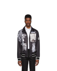 Dolce and Gabbana Black Collage Zip Up Sweater