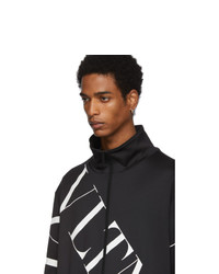 Valentino Black Macrogrid Zipped Sweater