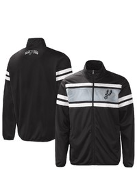 G-III SPORTS BY CARL BANKS Black San Antonio Spurs Power Pitcher Full Zip Track Jacket At Nordstrom