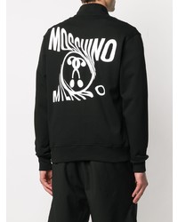 Moschino Double Question Mark Logo Print Zip Front Sweatshirt
