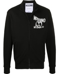 Moschino Double Question Mark Logo Print Zip Front Sweatshirt