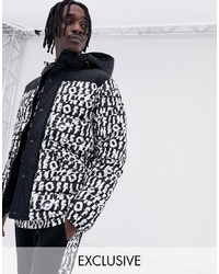 ASOS DESIGN Co Ord Puffer Jacket With Offline Print