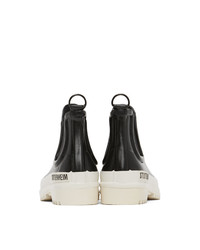 Stutterheim Black And White Rainwalker Chelsea Boots