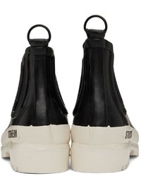 Stutterheim Black White Novesta Edition Rainwalker Chelsea Boots