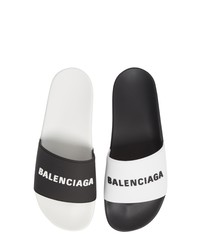 Balenciaga Logo Mismatched Slide Sandal