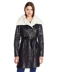 Black and White Shearling Coat