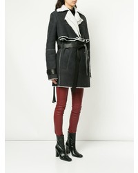 Unravel Project Shearling Double Trench Coat