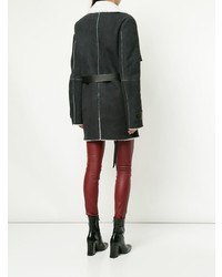 Unravel Project Shearling Double Trench Coat
