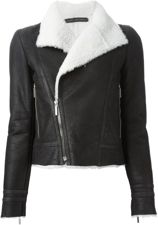 Anthony Vaccarello Shearling Biker Jacket, $4,660 | farfetch.com ...