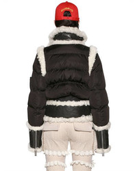 Dsquared2 Nylon Shearling Leather Down Jacket