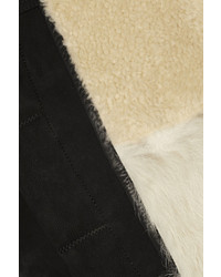 Rick Owens Shearling Trimmed Suede Jacket