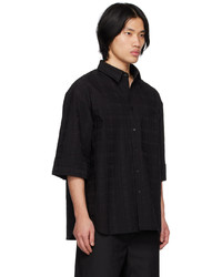 C2h4 Black Corbusian Fold Over Shirt