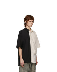 Ziggy Chen Black And Off White Combo Short Sleeve Shirt