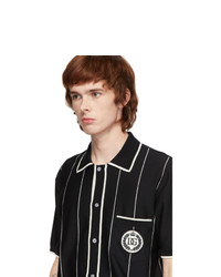 Dolce and Gabbana Black Stretch Jersey Patch Shirt