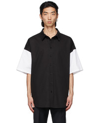 We11done Black W11d Embroidered Short Sleeve Shirt