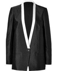 Helmut Lang Cotton Blend Long Panel Blazer In Black
