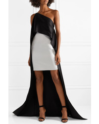 Narciso Rodriguez Asymmetric Cape Effect Silk Charmeuse Dress