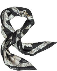 Black and White Silk Scarf