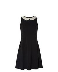 Exclusives New Look Black Embellished Collar Skater Dress