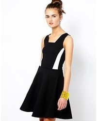 French Connection Lucy Skater Dress Blackwhite