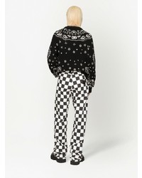 Dolce & Gabbana Checkerboard Print Straight Leg Jeans