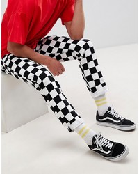 ASOS DESIGN Slim Jeans In Checkerboard Print