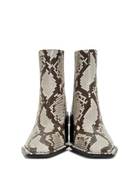 Alexander Wang Black And White Snake Parker Boots